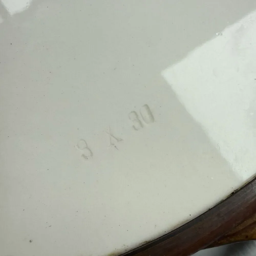 Antique German Porcelain Poker Serving Tray Your Ante Brass Metal Rim WMF Style